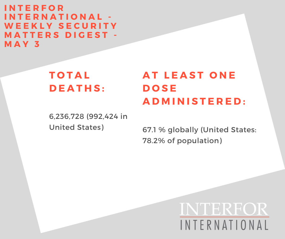 Interfor International - Weekly Security Matters Digest - May 3 Interfor International - Weekly Security Matters Digest - May 3