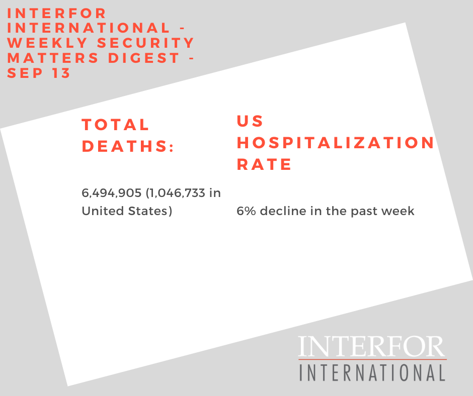 Interfor International - Weekly Security Matters Digest -September 13 Interfor International - Weekly Security Matters Digest -September 13